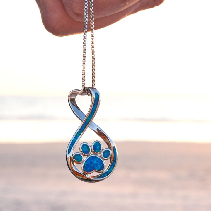 Serene Paws - Opal Unendliche Liebe Halskette mit kostenlosen Ohrringen - Juvenda