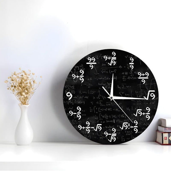 TimeFlair™ - Moderne Mathe-Wanduhr für Gleichungsbegeisterte - Juvenda
